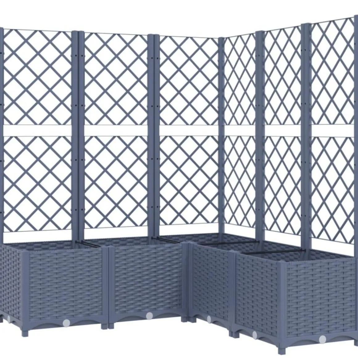 Jardiniere avec treillis bleu gris 120x120x136 cm PP