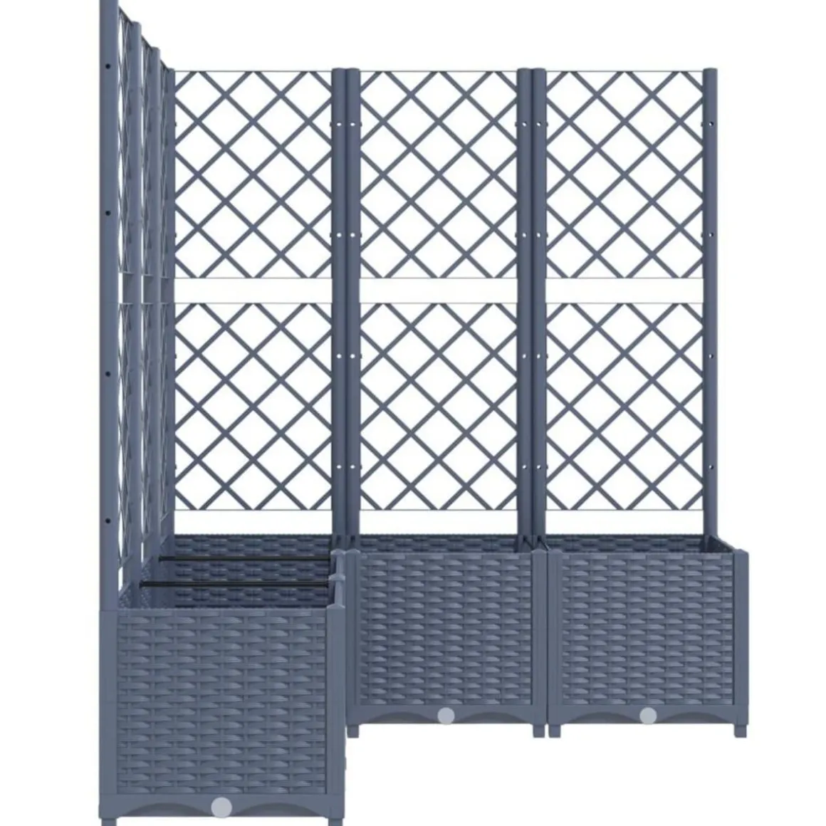 Jardiniere avec treillis bleu gris 120x120x136 cm PP