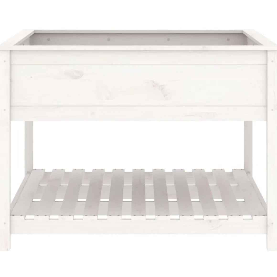 Jardiniere et etagere Blanc 111,5x111,5x81cm Bois massif de pin