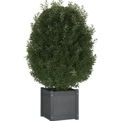 Jardiniere Gris 40x40x40 cm Bois de pin massif