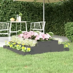 Jardiniere Gris 110x110x27 cm Bois massif de pin