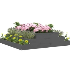 Jardiniere Gris 110x110x27 cm Bois massif de pin