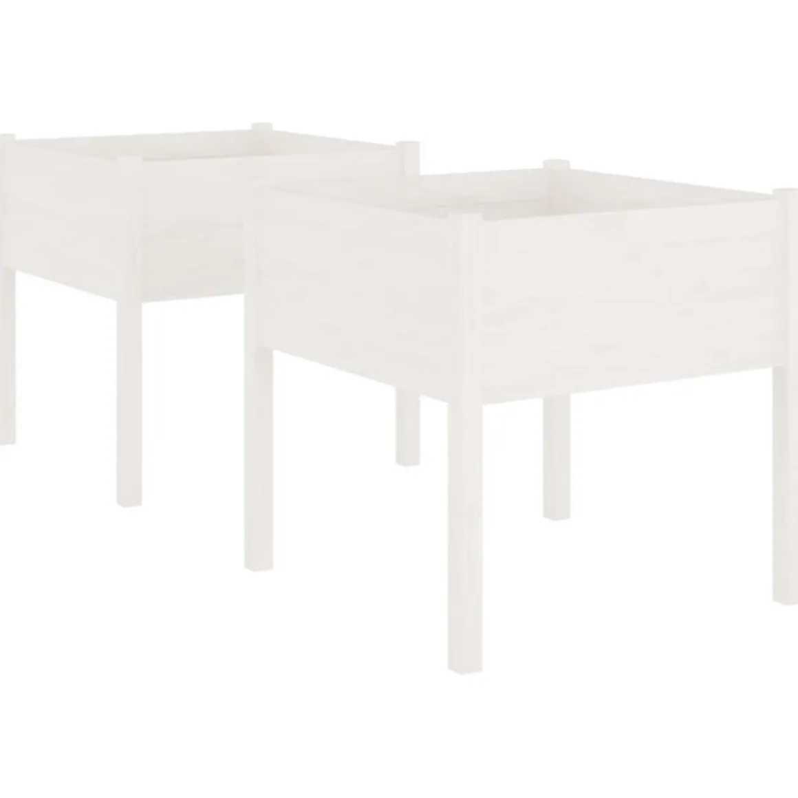 Jardinieres 2 pcs Blanc 70x70x70 cm Bois de pin massif