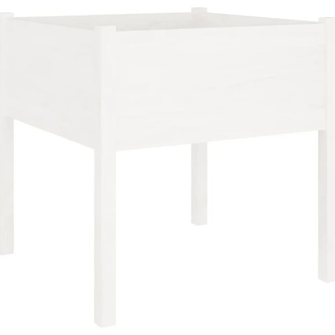 Jardinieres 2 pcs Blanc 70x70x70 cm Bois de pin massif