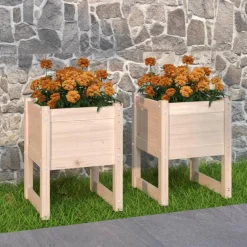 Jardinieres 2 pcs 40x40x52,5 cm Bois massif de pin
