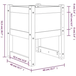 Jardinieres 2 pcs 40x40x52,5 cm Bois massif de pin
