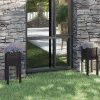 Jardinieres d'exterieur 2 pcs Noir 31x31x70 cm Bois de pin