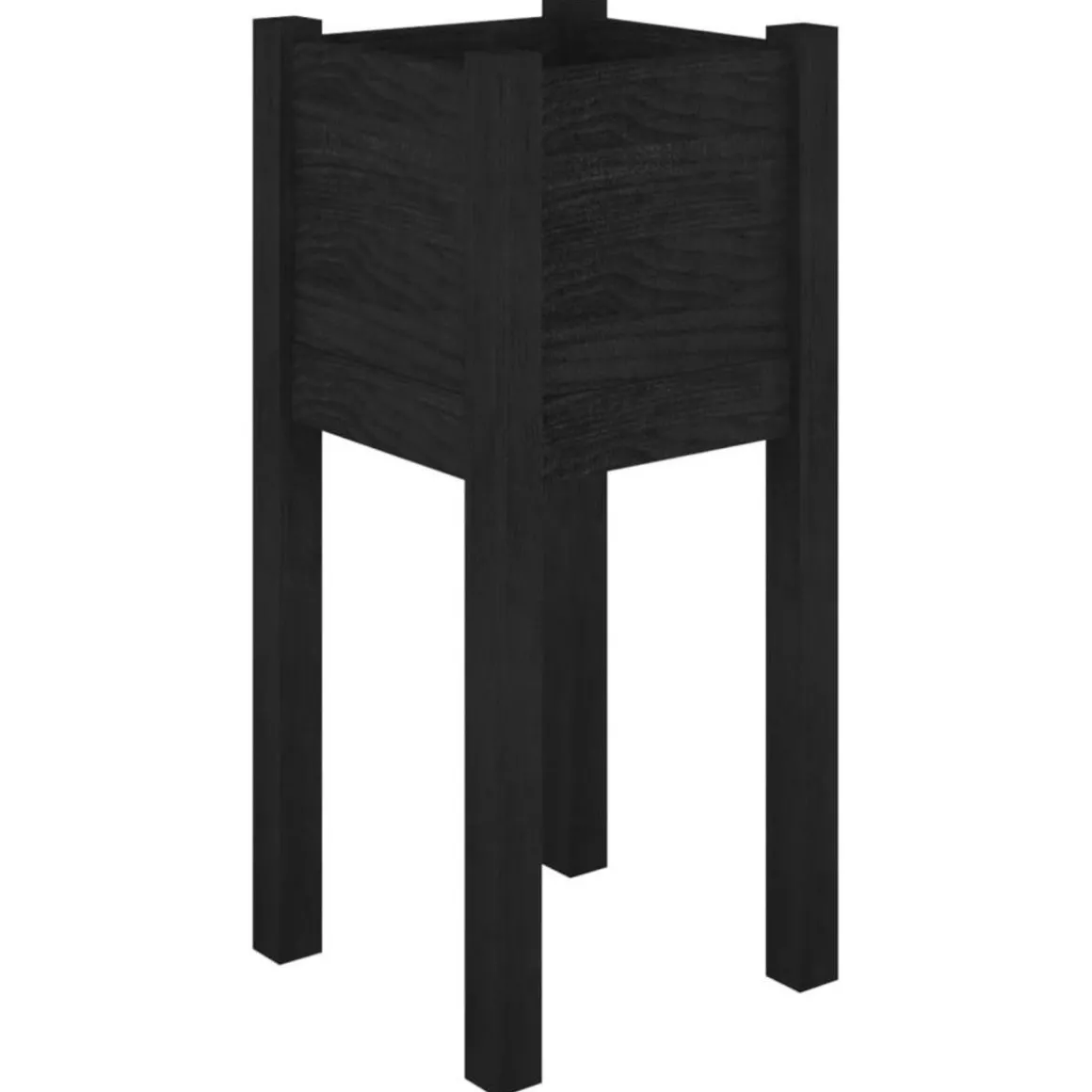 Jardinieres d'exterieur 2 pcs Noir 31x31x70 cm Bois de pin