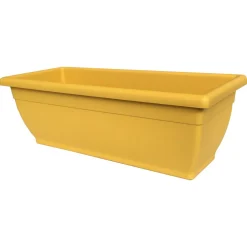 Jardinière en plastique L50xH20 cm moutarde