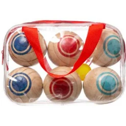 Jeu Enfant en Bois Pétanque 6cm Multicolore