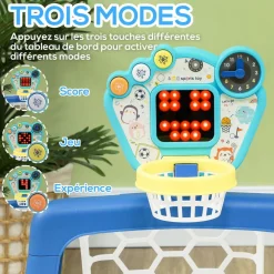 Jeux sportifs 3 en 1 enfant 18-48 mois - foot, basket, golf - effets lumineux sonores bleu