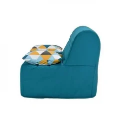 Joe Banquette BZ GEOMETRICO - Tissu turquoise - L 143 x P 101 x H 95 cm