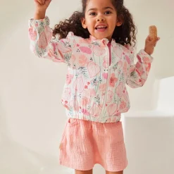 Jupe enfant rose en gaze de coton Caraïbes