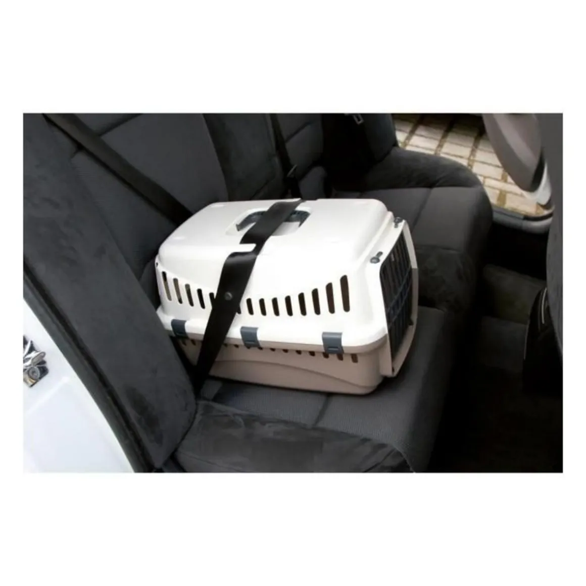 KERBL Box de transport Expedition pour chien - 48x32x32cm - Creme et taupe
