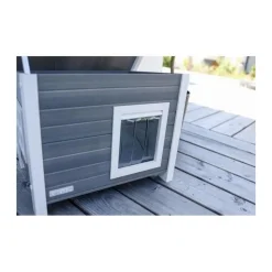 Kerbl Maison pour chats Eli 57 x 45 x 43 cm Gris et blanc