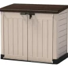 KETER - Coffre de rangement extérieur en résine 1200 litres Beige et marron - Range Poubelles ou vélo