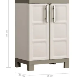 Keter Armoire de rangement basse Excellence Beige et taupe 97 cm