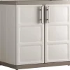 Keter Armoire de rangement basse Excellence XL Beige et taupe 93 cm
