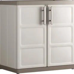 Keter Armoire de rangement basse Excellence XL Beige et taupe 93 cm