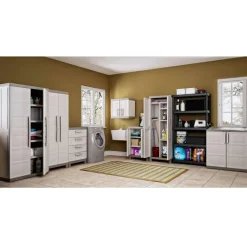 Keter Armoire de rangement basse Excellence XL Beige et taupe 93 cm