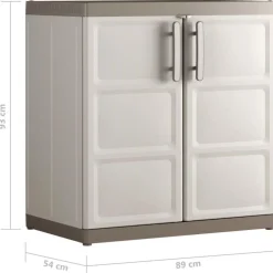 Keter Armoire de rangement basse Excellence XL Beige et taupe 93 cm