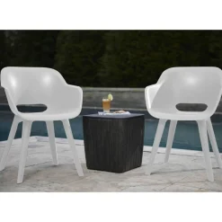 Keter Chaises d'exterieur Akola lot de 2 Blanc
