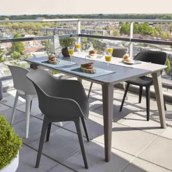 Keter Chaises d'exterieur Akola lot de 2 Blanc