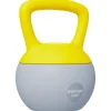 Kettlebell 10 Kg - prise ergonomique - entraînement musculaire & haltérophilie - PVC gris jaune
