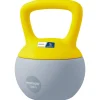 Kettlebell 10 Kg collaboration Aosom.fr x FFHandball - prise ergonomique - PVC gris jaune