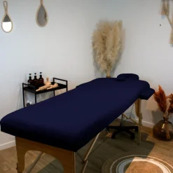 Kit complet de housses pour table de massage - Éponge - Bleu marine