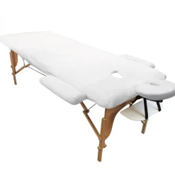 Kit complet de housses polaires pour table de massage - Sherpa - Blanc