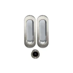 Kit cuvettes ovales pour porte à galandage - Bec de cane - Inox