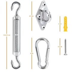 Kit de fixation en acier inoxydable pour voile d'ombrage