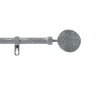 Kit de tringle à rideaux extensible Disque Martelé - L210 /L380 cm - Patine gris