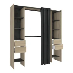 Kit placart 2 colonnes, 2 penderies, 4 tiroirs NADA