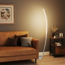 Lampadaire arc design LED - luminosité réglable - H.147 cm - alliage alu.