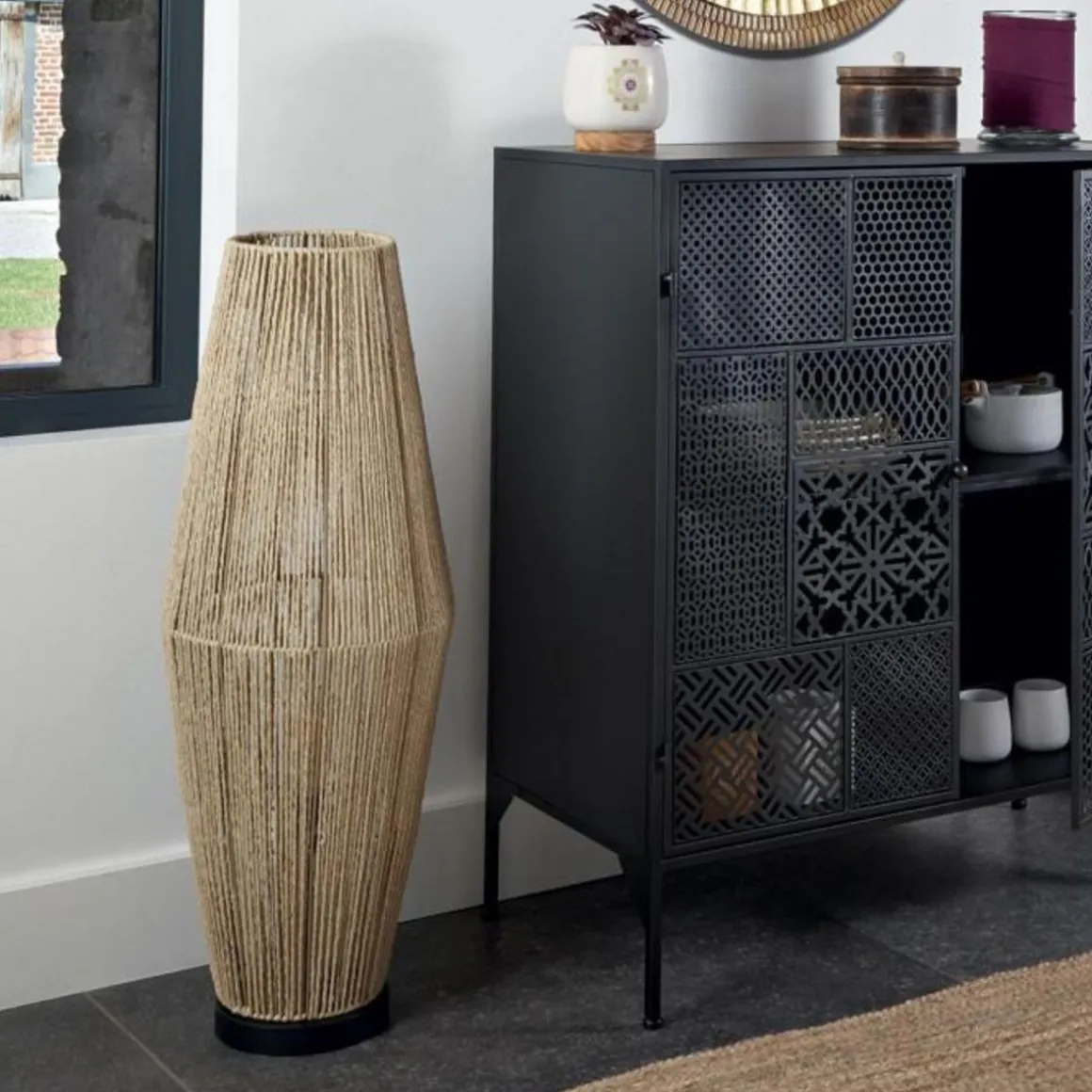 Lampadaire Déco Aissa 83cm Naturel