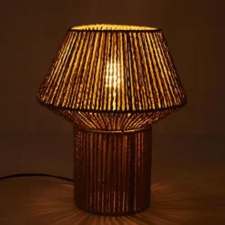 Lampe à Poser Corde Tressée 33cm Naturel