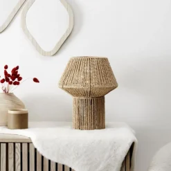 Lampe à Poser Corde Tressée 33cm Naturel