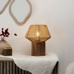 Lampe à Poser Corde Tressée 33cm Naturel