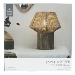 Lampe à Poser Corde Tressée 33cm Naturel
