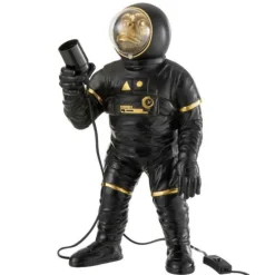 Lampe à Poser Singe Astronaute 47cm Noir & Or