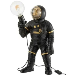 Lampe à Poser Singe Astronaute 47cm Noir & Or