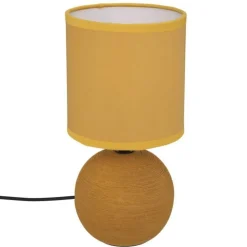 Lampe à Poser Céramique Boule 25cm Ocre