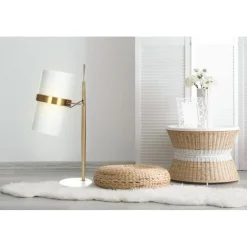 Lampe à Poser Design Novum 69cm Blanc & Or