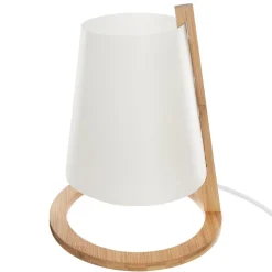 Lampe en bambou Scandi - Diam. 20 cm - Blanc