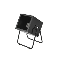 Lampe en bois et métal carrée Hefty - H. 17 cm