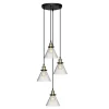Lampe Suspension 4 Têtes Alak 80cm Noir