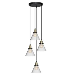 Lampe Suspension 4 Têtes Alak 80cm Noir