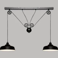 Lampe Suspension 2 Têtes Ezio 120cm Noir